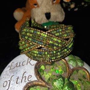 🇮🇪💚Gorgous Green Multicolored Beaded Bracelet💚🇮🇪